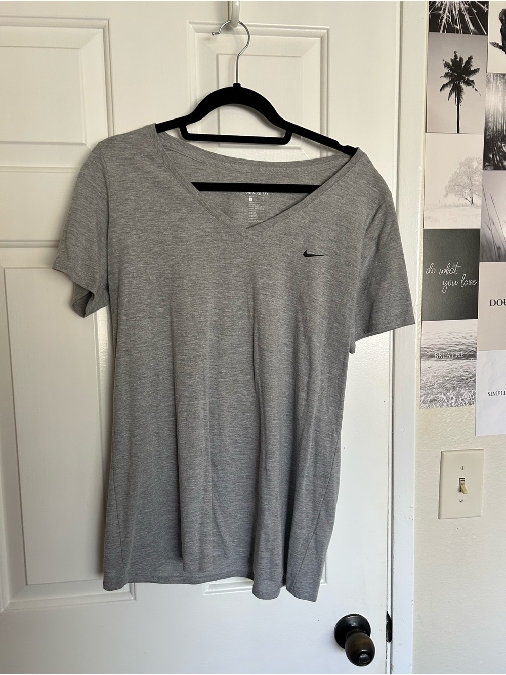 Nike Women’s Gray V-Neck Short Sleeve Tee